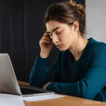 Home 12 회복탄력성을 위한 일관된 루틴 설정 - **Prompt:** A split image contrasting two states of a home office. On the left side, a person (gende...