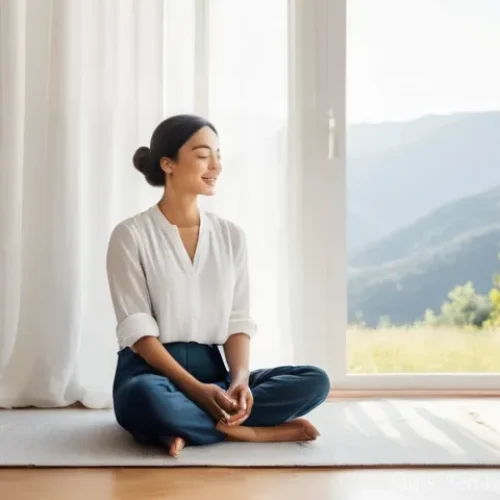 Home 22 회복탄력성을 위한 호흡 운동 - **Prompt for Inner Calm and Mind-Body Connection:**
"A serene, gender-neutral individual in thei...