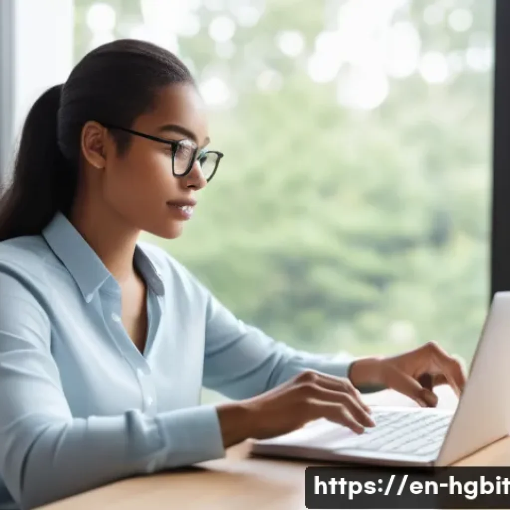 회복탄력성을 위한 시간 관리 전략 - A serene home office scene featuring a young professional woman practicing time blocking on her digi...